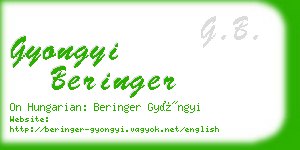 gyongyi beringer business card